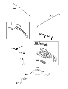 Controls Group Diagram and Parts List for 020000 - 09Z999 Briggs and Stratton Engine